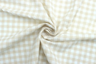 Tissu Fil Teint Polycoton Carreaux Beige de Qualité, Tissu au mètre, Tissu pas cher - Alltissus.com