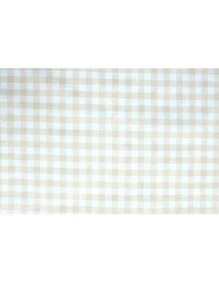 Tissu Fil Teint Polycoton Carreaux Beige de Qualité, Tissu au mètre, Tissu pas cher - Alltissus.com
