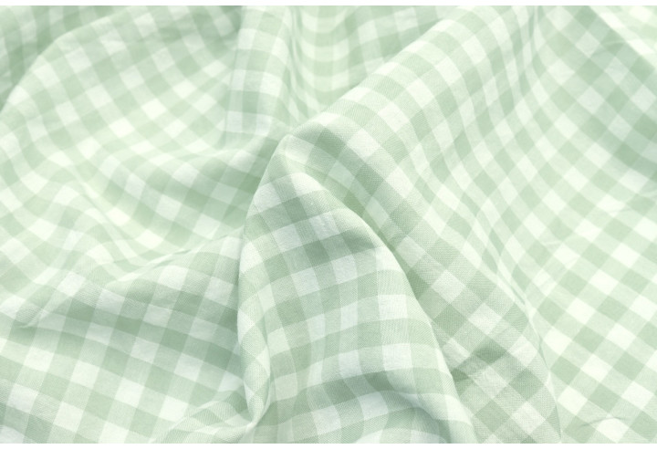 Tissu Fil Teint Polycoton Carreaux Tilleul de Qualité, Tissu au mètre, Tissu pas cher - Alltissus.com