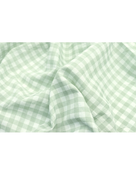 Tissu Fil Teint Polycoton Carreaux Tilleul de Qualité, Tissu au mètre, Tissu pas cher - Alltissus.com