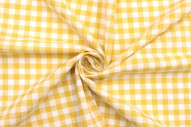Tissu Fil Teint Polycoton Carreaux Moutarde de Qualité, Tissu au mètre, Tissu pas cher - Alltissus.com