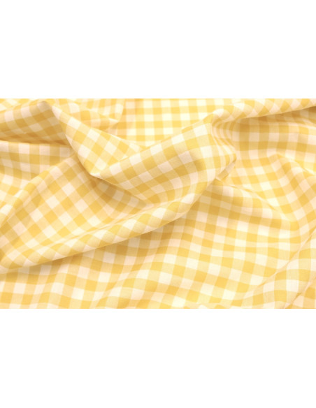 Tissu Fil Teint Polycoton Carreaux Moutarde de Qualité, Tissu au mètre, Tissu pas cher - Alltissus.com