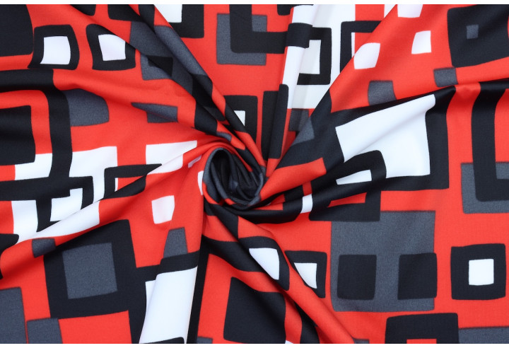 Tissu Lycra Maillot de Bain Carreaux Rouge de Qualité, Tissu au mètre, Tissu pas cher - Alltissus.com