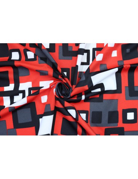 Tissu Lycra Maillot de Bain Carreaux Rouge de Qualité, Tissu au mètre, Tissu pas cher - Alltissus.com
