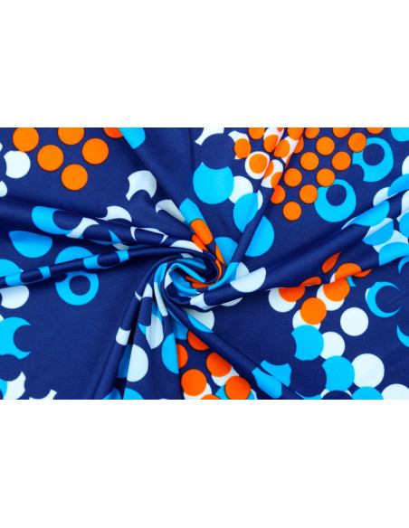 Tissu Lycra Maillot de Bain Cercles Marine de Qualité, Tissu au mètre, Tissu pas cher - Alltissus.com