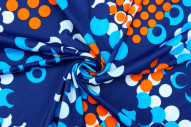 Tissu Lycra Maillot de Bain Cercles Marine de Qualité, Tissu au mètre, Tissu pas cher - Alltissus.com