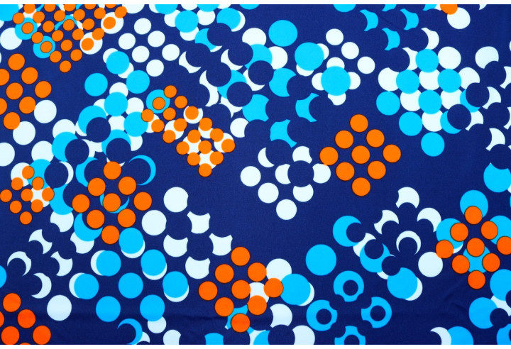 Tissu Lycra Maillot de Bain Cercles Marine de Qualité, Tissu au mètre, Tissu pas cher - Alltissus.com