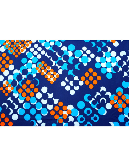 Tissu Lycra Maillot de Bain Cercles Marine de Qualité, Tissu au mètre, Tissu pas cher - Alltissus.com