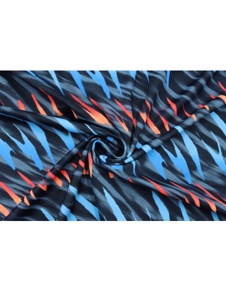 Tissu Lycra Maillot de Bain Tâches Bleu et Orange de Qualité, Tissu au mètre, Tissu pas cher - Alltissus.com
