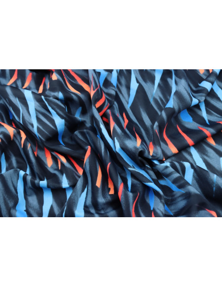 Tissu Lycra Maillot de Bain Tâches Bleu et Orange de Qualité, Tissu au mètre, Tissu pas cher - Alltissus.com