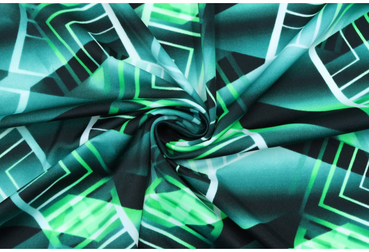 Tissu Lycra Maillot de Bain Losanges Vert de Qualité, Tissu au mètre, Tissu pas cher - Alltissus.com
