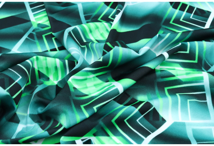 Tissu Lycra Maillot de Bain Losanges Vert de Qualité, Tissu au mètre, Tissu pas cher - Alltissus.com