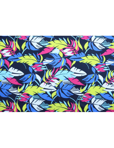 Tissu Lycra Maillot de Bain Feuilles Multicolore de Qualité, Tissu au mètre, Tissu pas cher - Alltissus.com