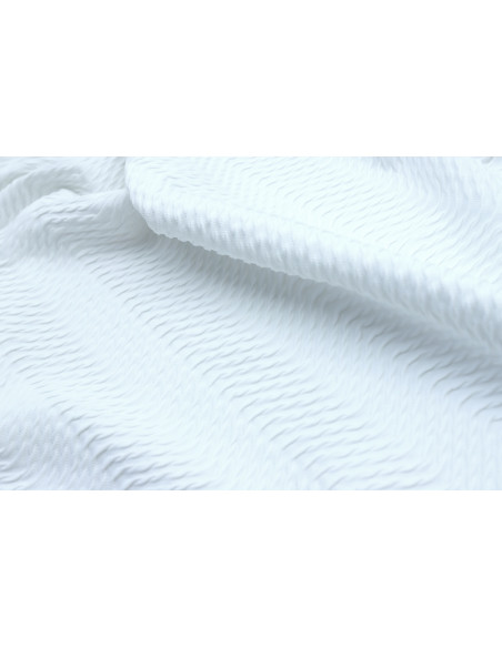 Tissu Lycra Gaufré Blanc de Qualité, Tissu au mètre, Tissu pas cher - Alltissus.com