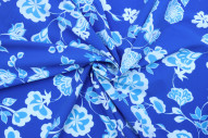 Tissu Lycra Maillot de Bain Fleurs Bleu Roi de Qualité, Tissu au mètre, Tissu pas cher - Alltissus.com