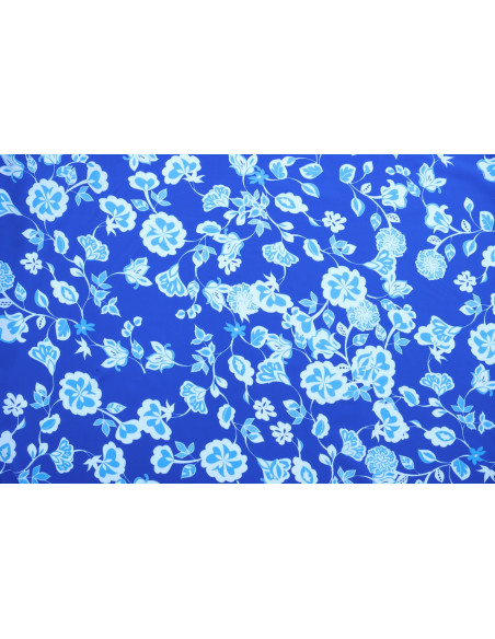Tissu Lycra Maillot de Bain Fleurs Bleu Roi de Qualité, Tissu au mètre, Tissu pas cher - Alltissus.com