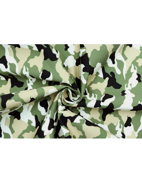 Tissu Gabardine Coton Imprimée Camouflage Blanc de Qualité, Tissu au mètre, Tissu pas cher - Alltissus.com