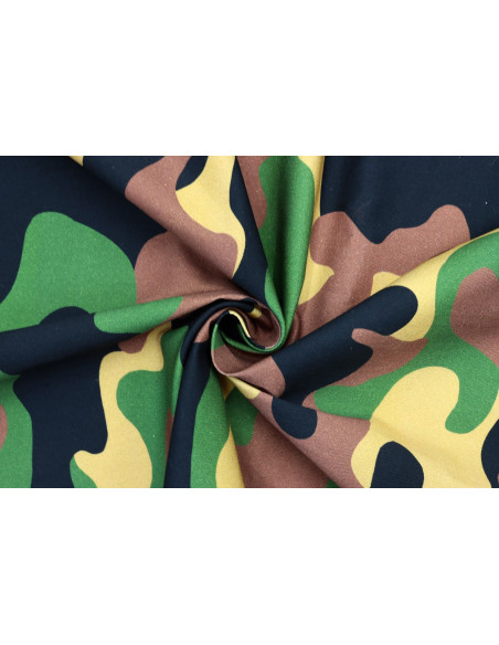 Tissu Gabardine Coton Imprimée Militaire Beige de Qualité, Tissu au mètre, Tissu pas cher - Alltissus.com