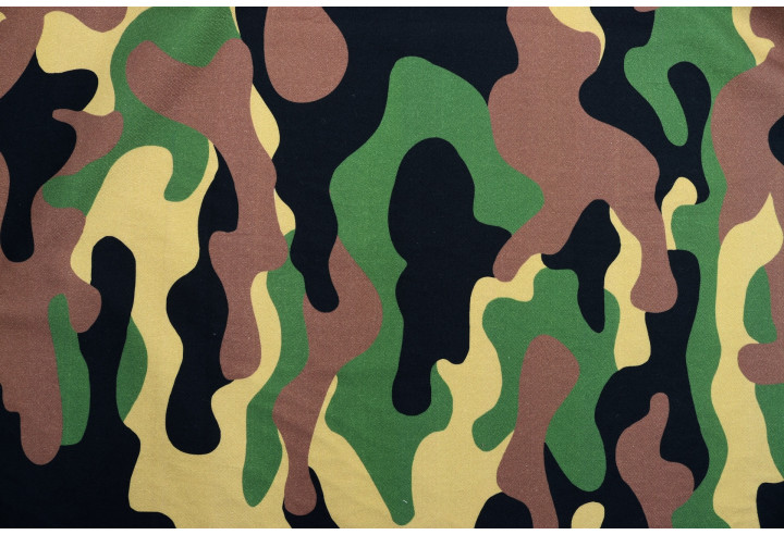 Tissu Gabardine Coton Imprimée Militaire Beige de Qualité, Tissu au mètre, Tissu pas cher - Alltissus.com