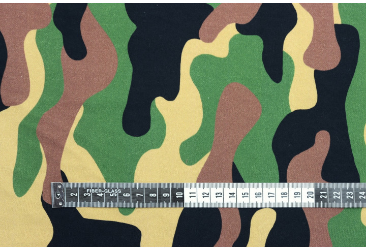 Tissu Gabardine Coton Imprimée Militaire Beige de Qualité, Tissu au mètre, Tissu pas cher - Alltissus.com