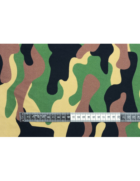 Tissu Gabardine Coton Imprimée Militaire Beige de Qualité, Tissu au mètre, Tissu pas cher - Alltissus.com