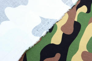 Tissu Gabardine Coton Imprimée Militaire Beige de Qualité, Tissu au mètre, Tissu pas cher - Alltissus.com 2