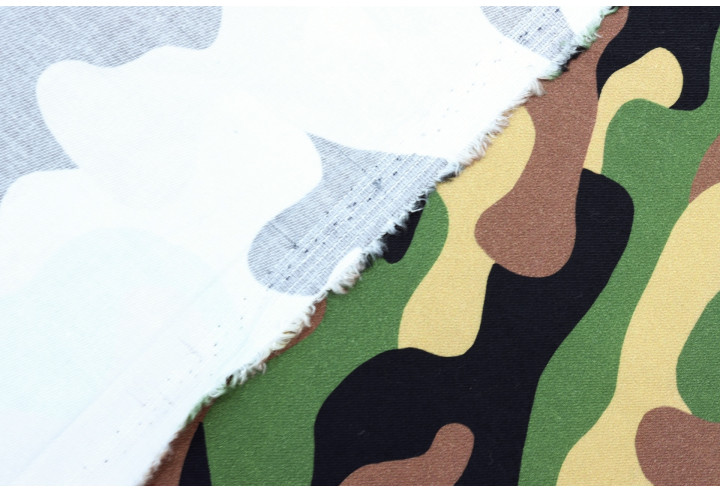 Tissu Gabardine Coton Imprimée Militaire Beige de Qualité, Tissu au mètre, Tissu pas cher - Alltissus.com