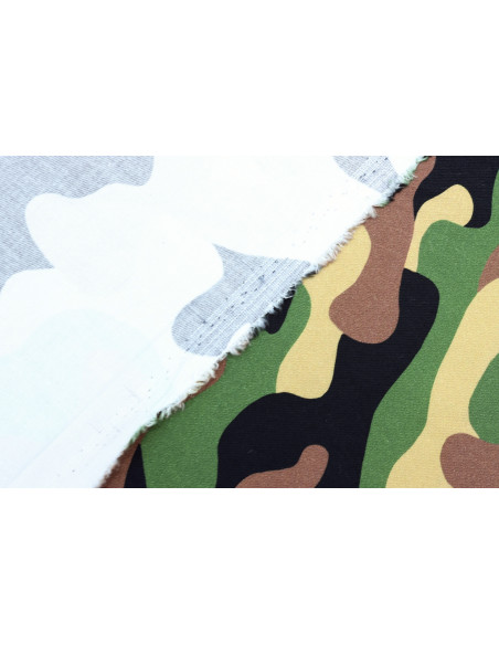 Tissu Gabardine Coton Imprimée Militaire Beige de Qualité, Tissu au mètre, Tissu pas cher - Alltissus.com