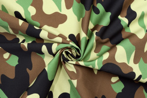 Tissu Popeline Coton Extensible Imprimée Militaire Kaki de Qualité, Tissu au mètres, Tissu pas cher - Alltissus.com