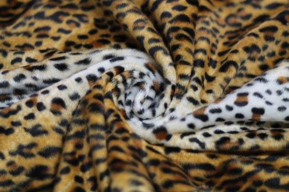 Tissu Fourrure synthétique léopard Coupon de 3 mètres