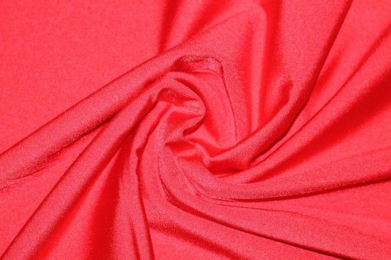 Tissu Lycra Brillant Rouge Vif -Au Mètre