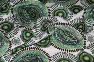 Tissu Viscose Imprimée Cercle Vert -Au Mètre 2