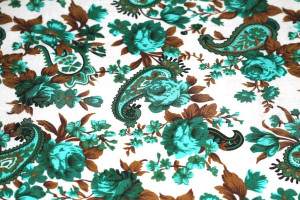 Tissu Viscose Imprimée Cachemire Vert -Au Mètre