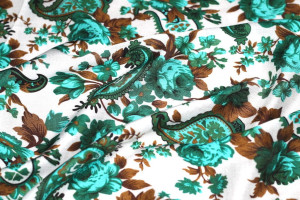 Tissu Viscose Imprimée Cachemire Vert -Au Mètre 2