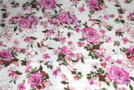 Tissu Viscose Imprimée Nature Rose -Au Mètre