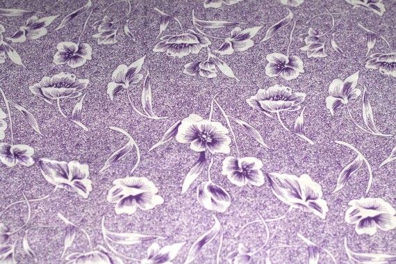 Tissu Viscose Imprimée Tulipe Violet -Au Mètre