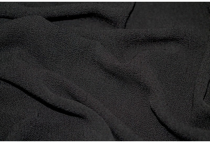 Tissu Crêpe Marocain Noir -Au Mètre