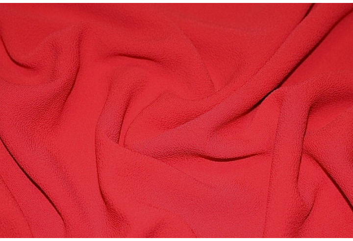 Tissu Crepe Marocain Rouge -Au Metre