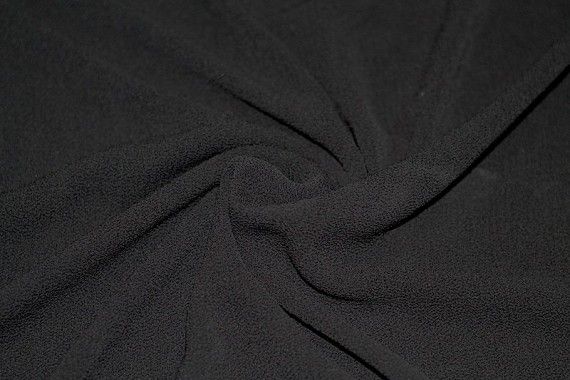 Tissu Crêpe Marocain Noir -Coupon de 3 mètres