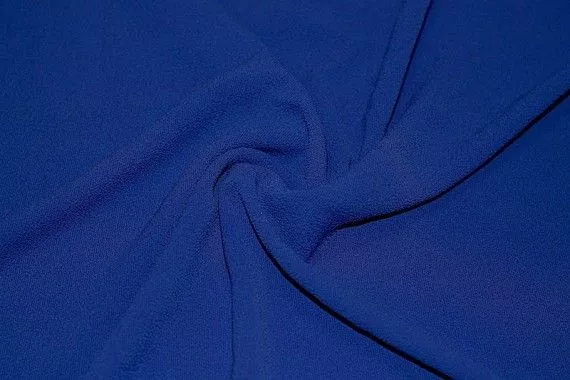Tissu Crêpe Marocain Bleu Roi -Coupon de 3 mètres
