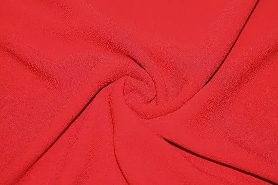 Tissu Crepe Marocain Rouge -Coupon de 3 metres
