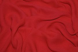 Tissu Crepe Mousseline Twist Rouge -Au Metre