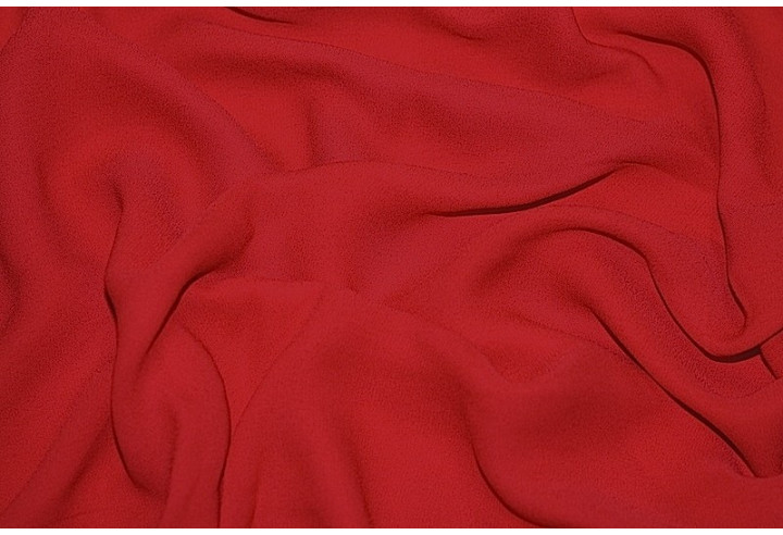 Tissu Crepe Mousseline Twist Rouge -Au Metre