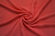 Tissu Crêpe Mousseline Twist Corail -Au Mètre