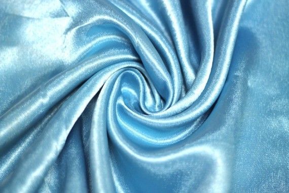 Tissu Doublure Satin Turquoise Clair Petite Largeur -Au Mètre
