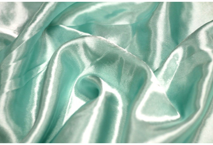 Tissu Satin Uni 115 cm Vert d'Eau -Au Mètre