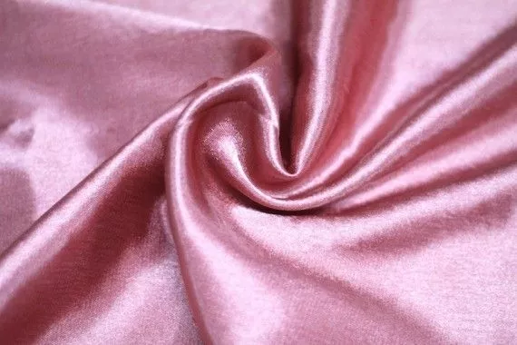 Tissu Satin Uni 115 cm Vieux Rose Clair -Au Mètre