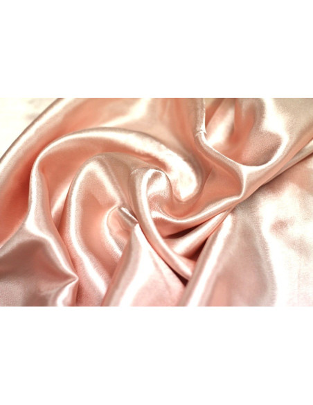 Tissu Satin Uni 115 cm Saumon Clair -Au Mètre