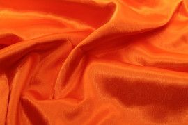 Tissu Satin Uni 115 cm Orange Vif -Au Metre
