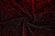 Tissu Maille Lurex Noir/Rouge -Au Metre